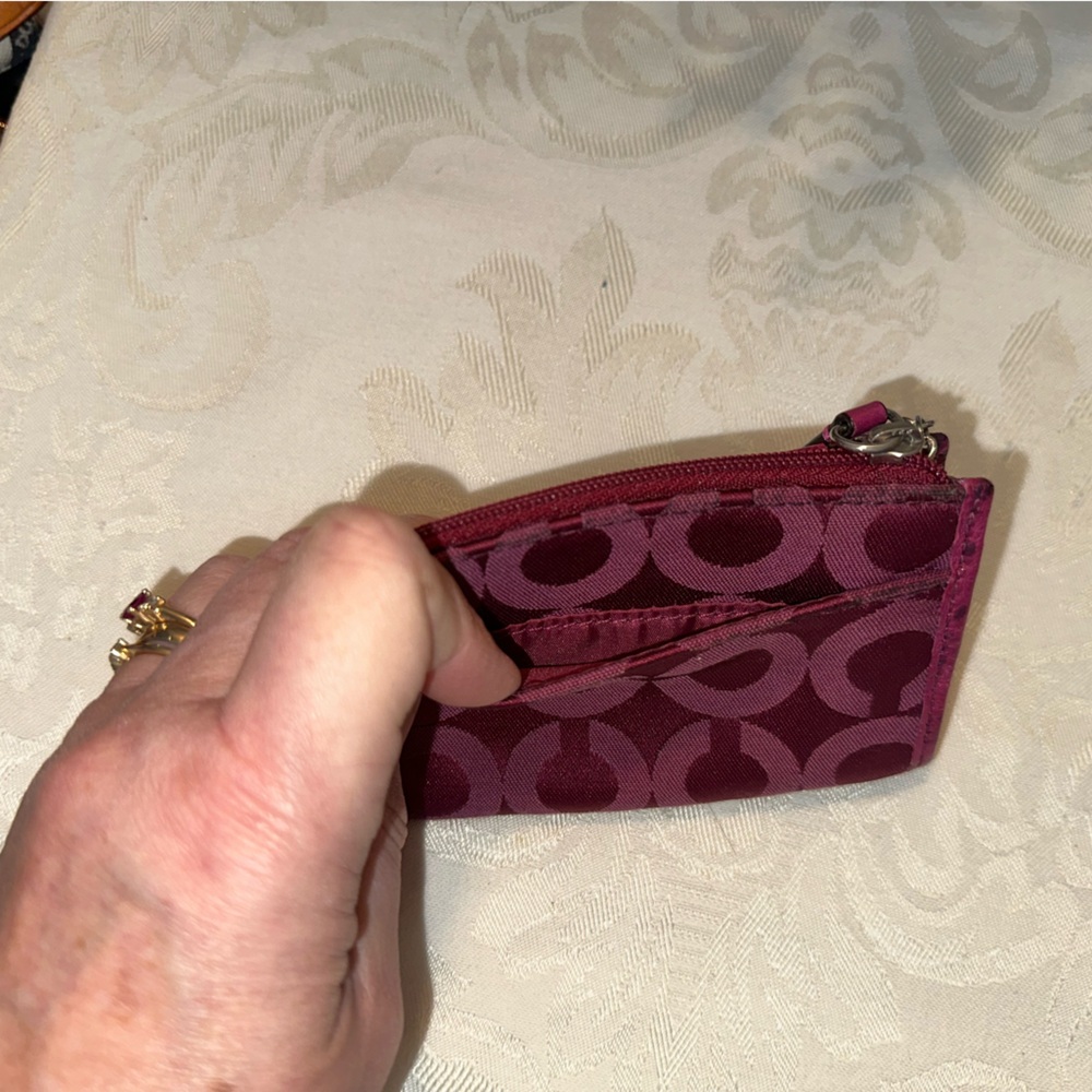 EUC Vintage Coach Mini Skinny Pouch with Keychain - Picture 3 of 7